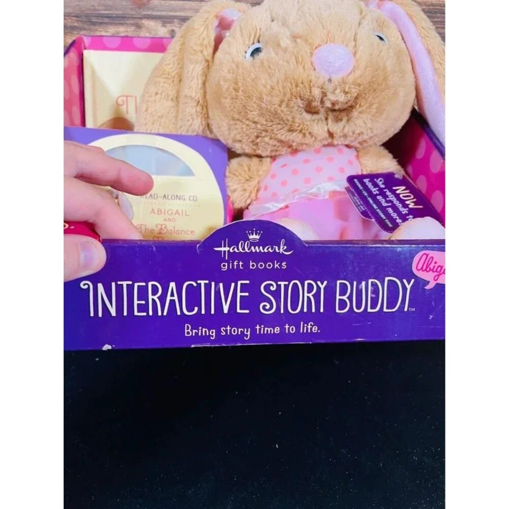 Hallmark Interactive Story Buddy Abigail Bunny Book CD Plush